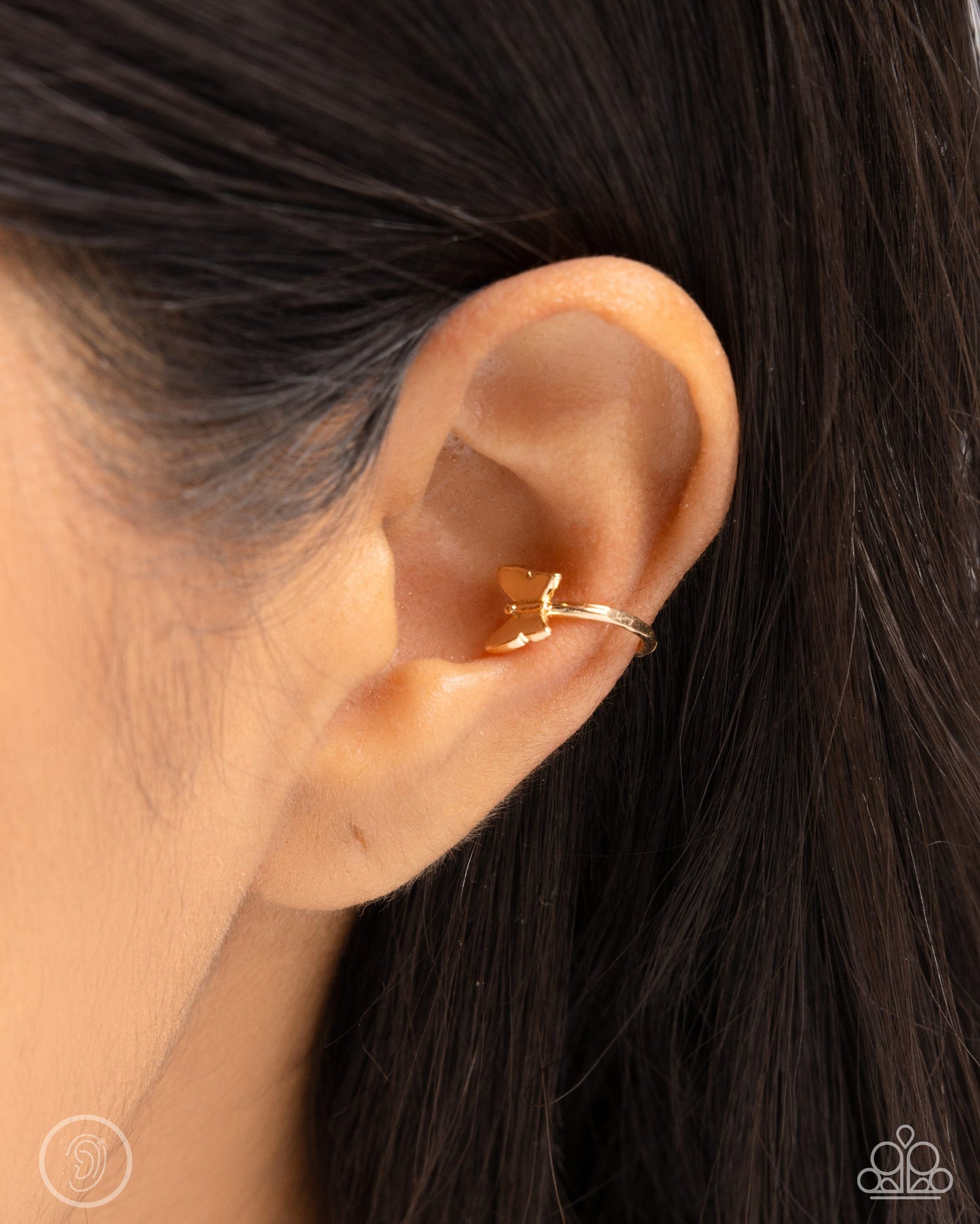 Aerial Attitude - Gold Earring Earrings | Paparazzi Accessories