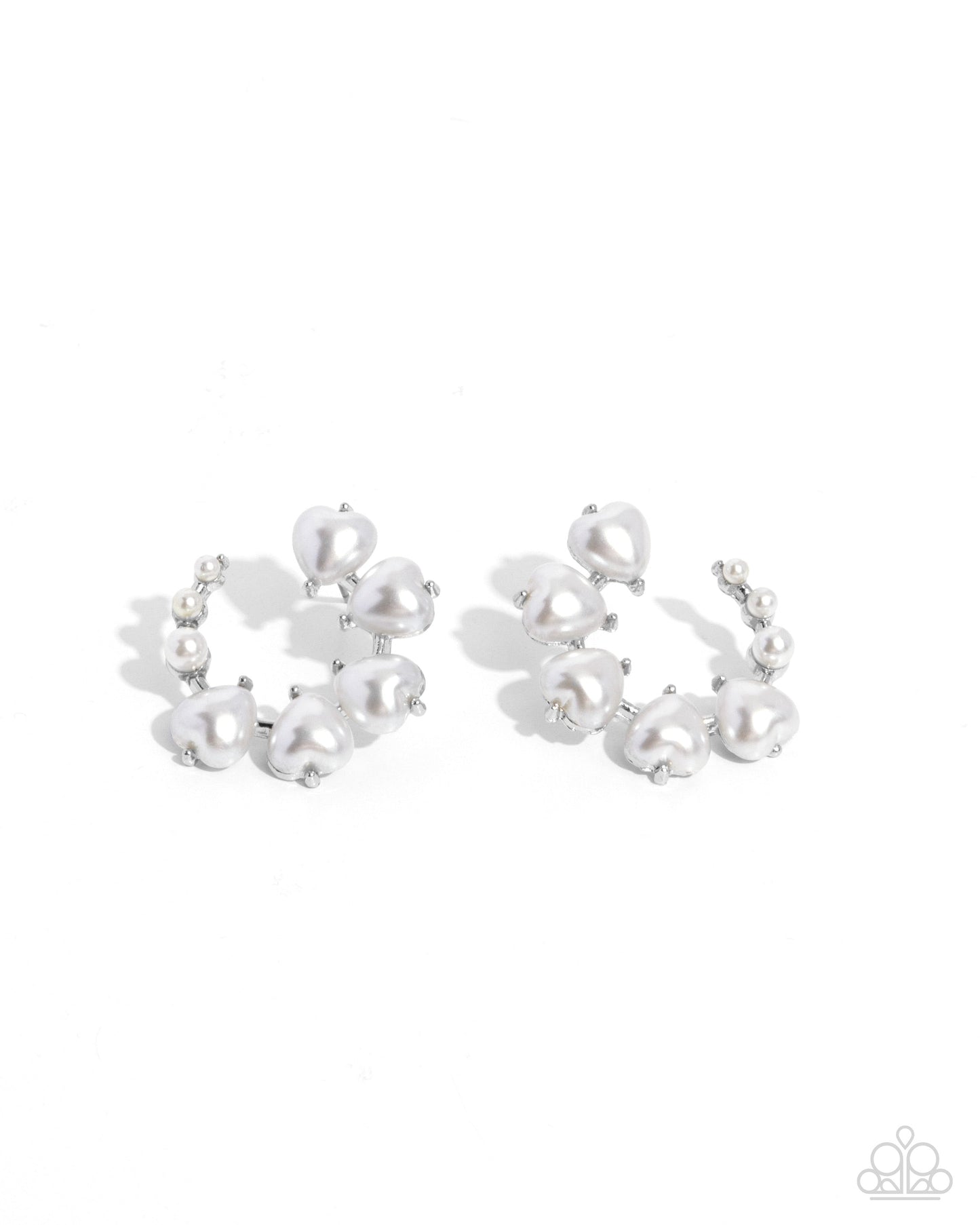 Castle Courting - White Earring Earrings | Paparazzi Accessories