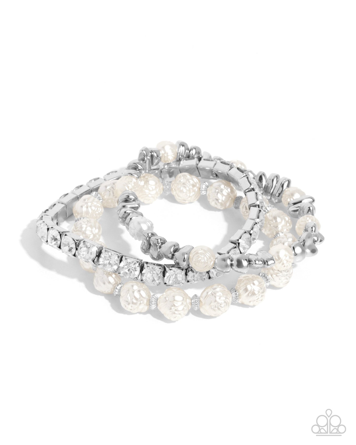 Fair Florals - White Bracelet | Paparazzi Accessories
