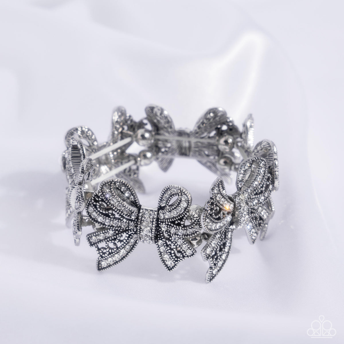 French Flourish - White Bracelet Life of the Party | Paparazzi Accessories