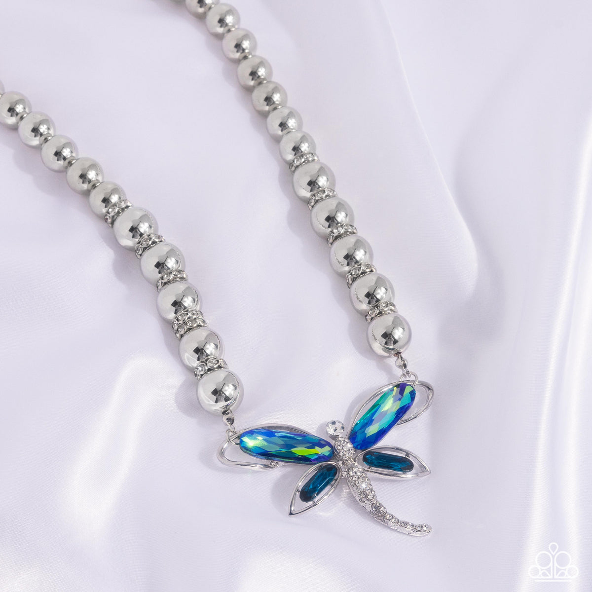Sense of Propriety - Green Necklace - Silver Life of the Party | Paparazzi Accessories