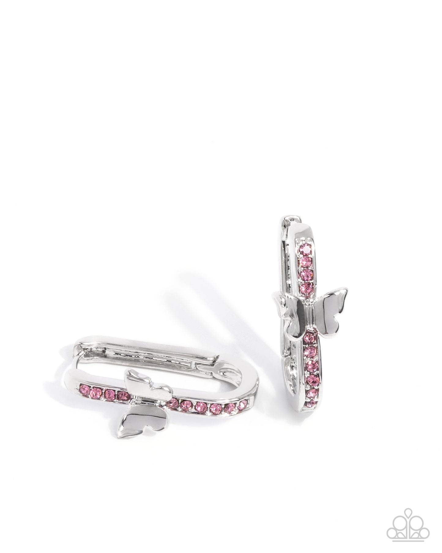 Aerial Authority - Pink Earrings - Silver | Paparazzi Accessories