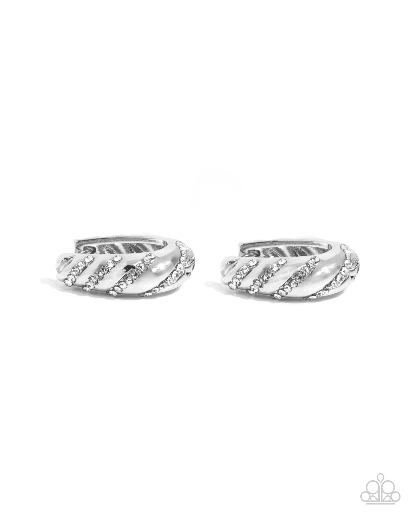 Paved in Glitz - White Earrings | Paparazzi Accessories