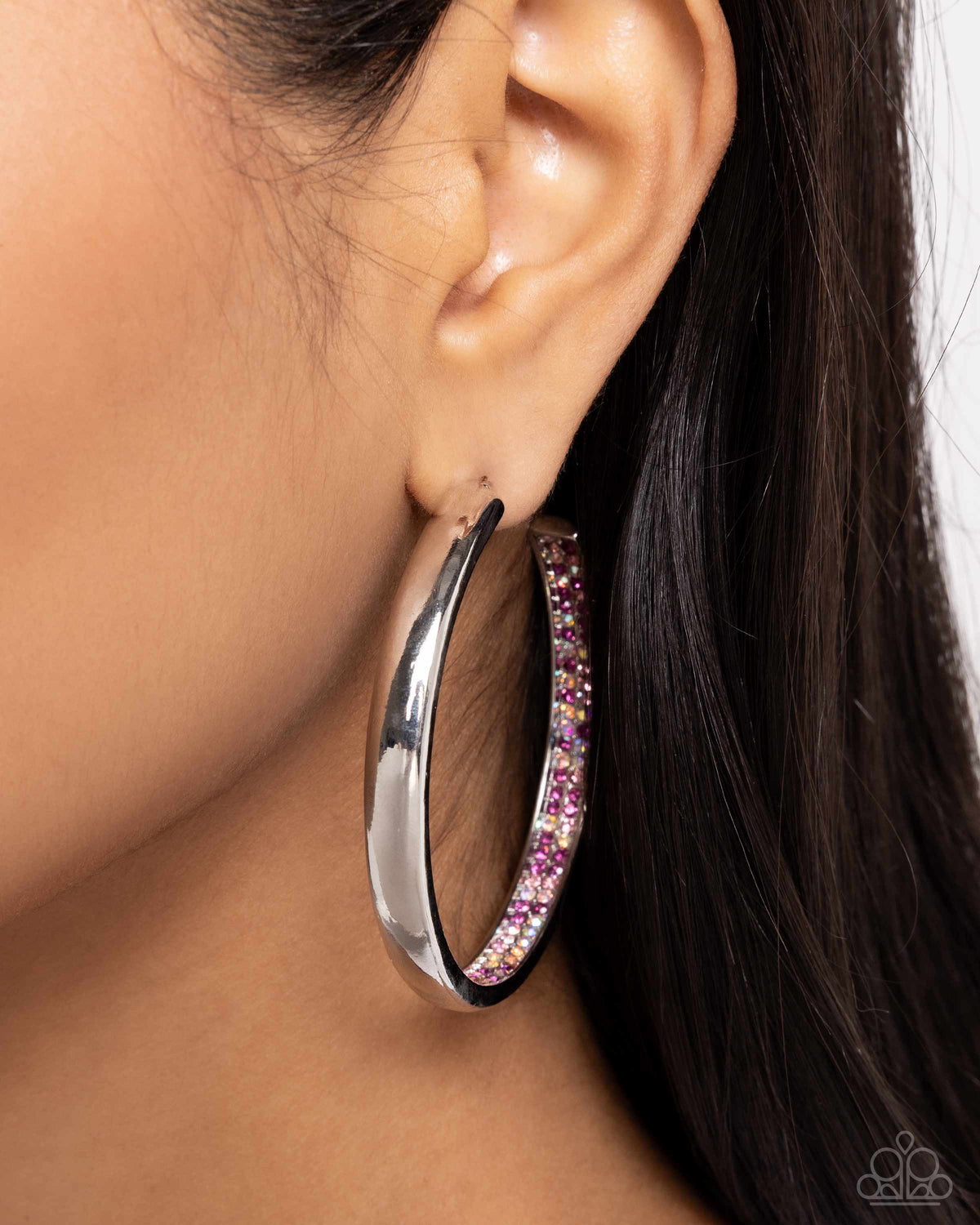 Proper Pizzazz - Pink Multi Earrings - Silver | Paparazzi Accessories
