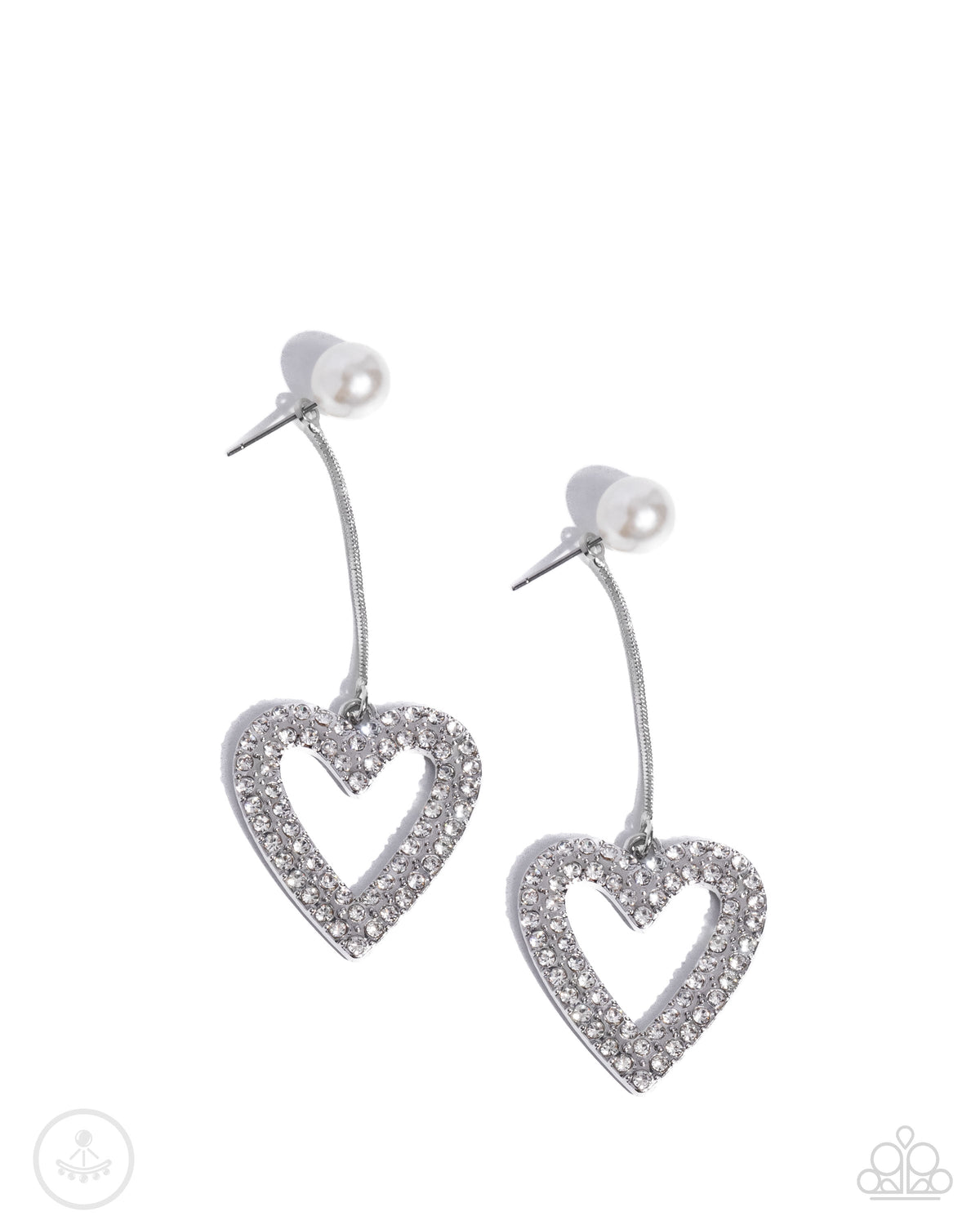 Valentines Vision - White Heart Earrings | Paparazzi Accessories
