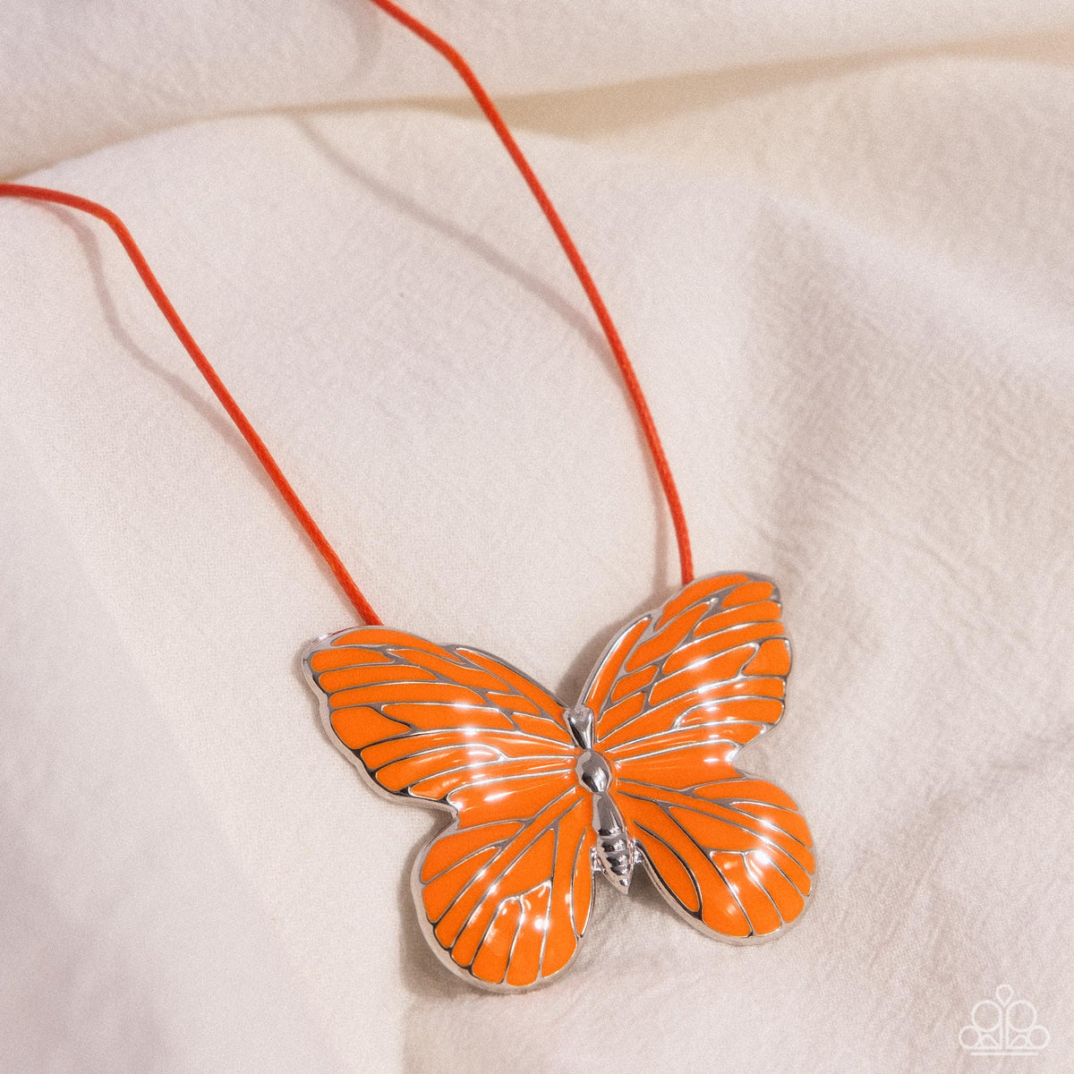 Fluttering Fervor - Orange Necklace | Paparazzi Accessories