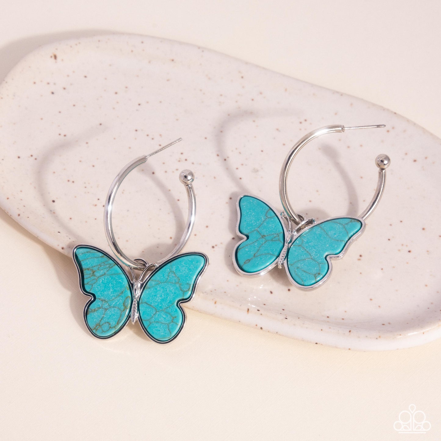 Melodic Mariposa - Blue Earring Earrings | Paparazzi Accessories