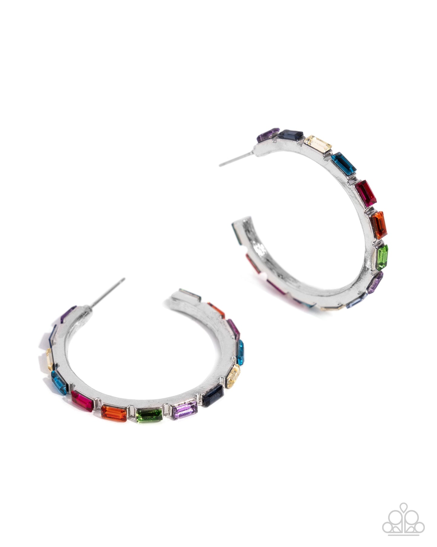 Carnival Chic - Multi Earrings - Silver | Paparazzi Accessories