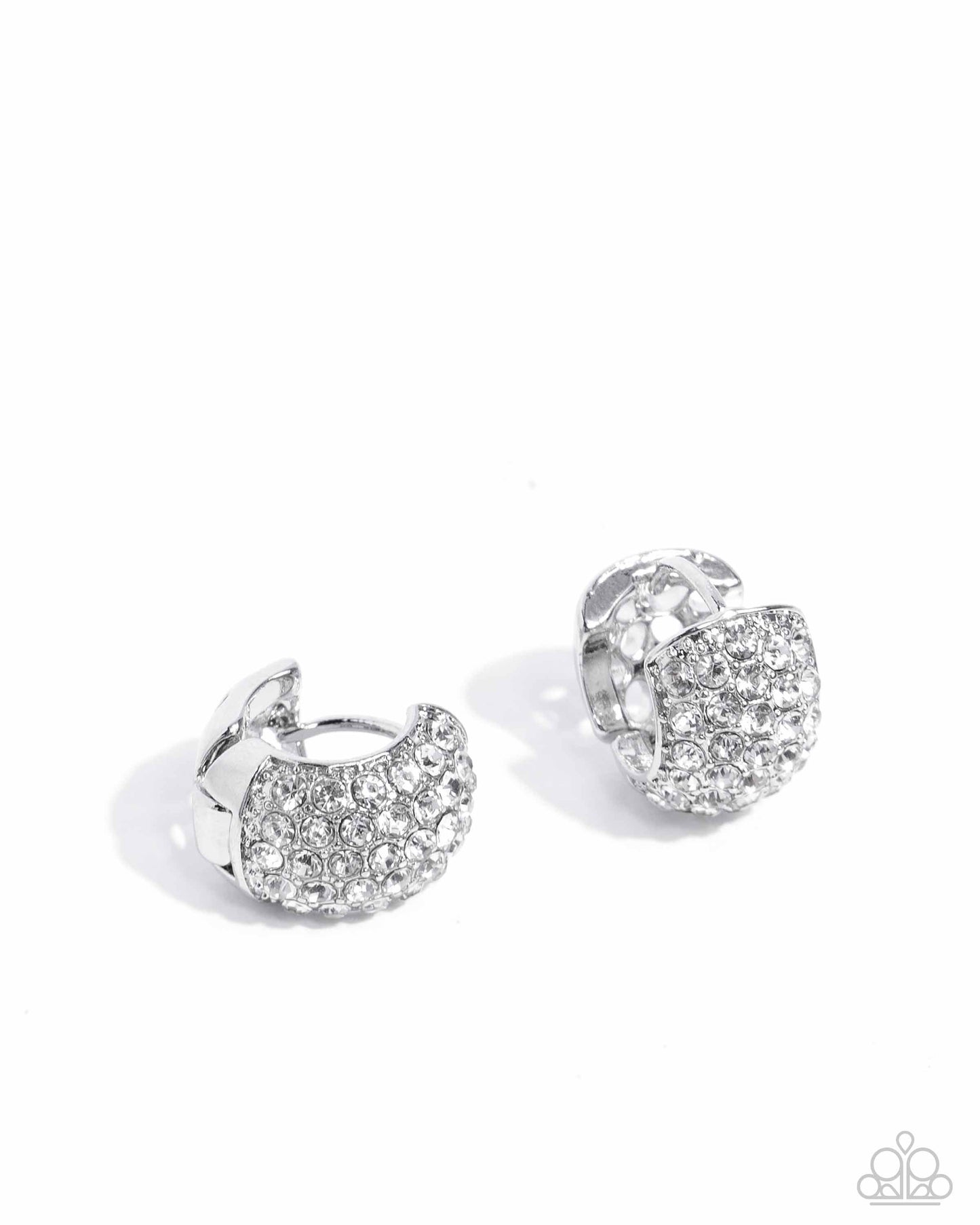 All Dressed UPSCALE - White Earrings | Paparazzi Accessories