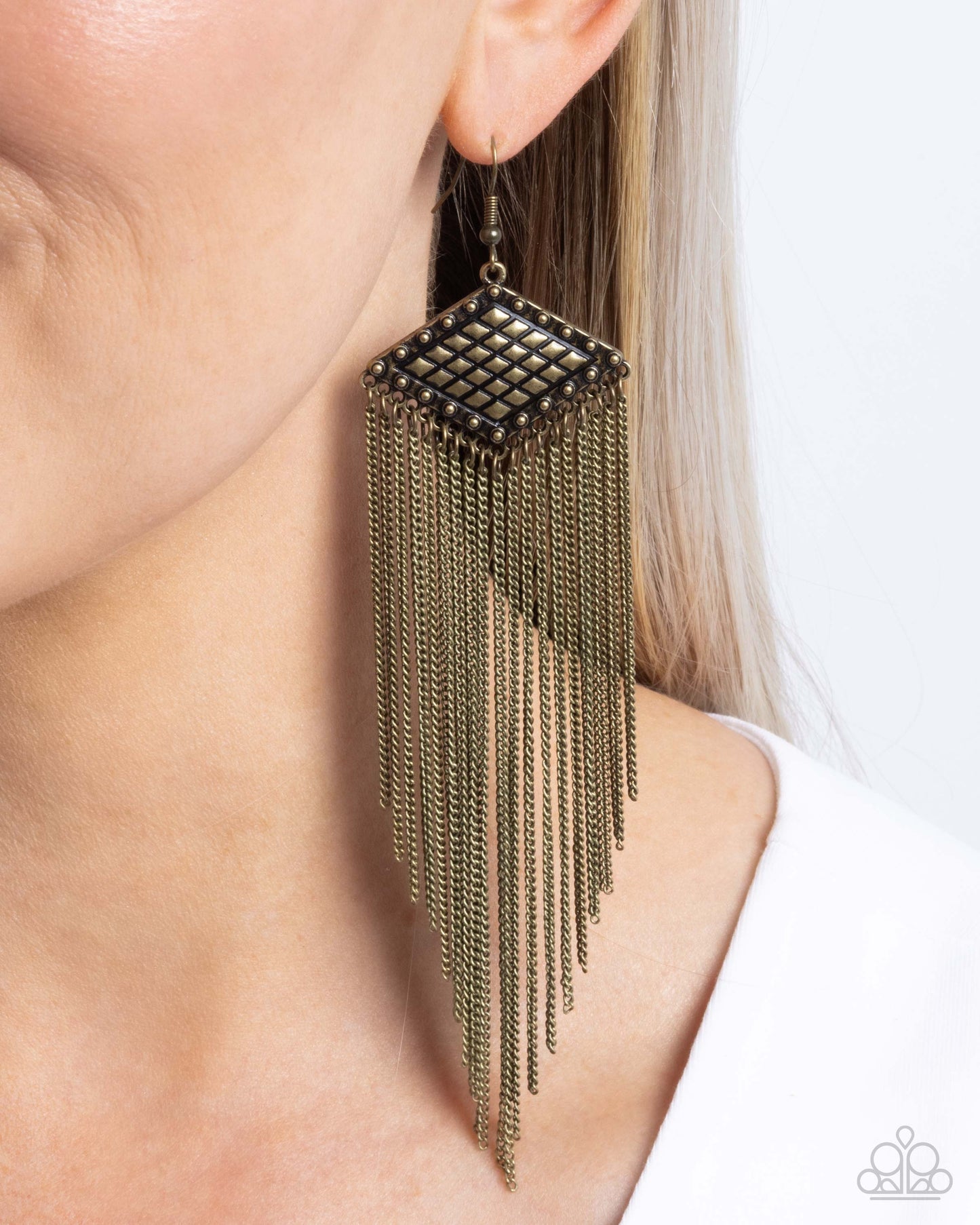 Forged Fringe - Brass Earrings | Paparazzi Accessories