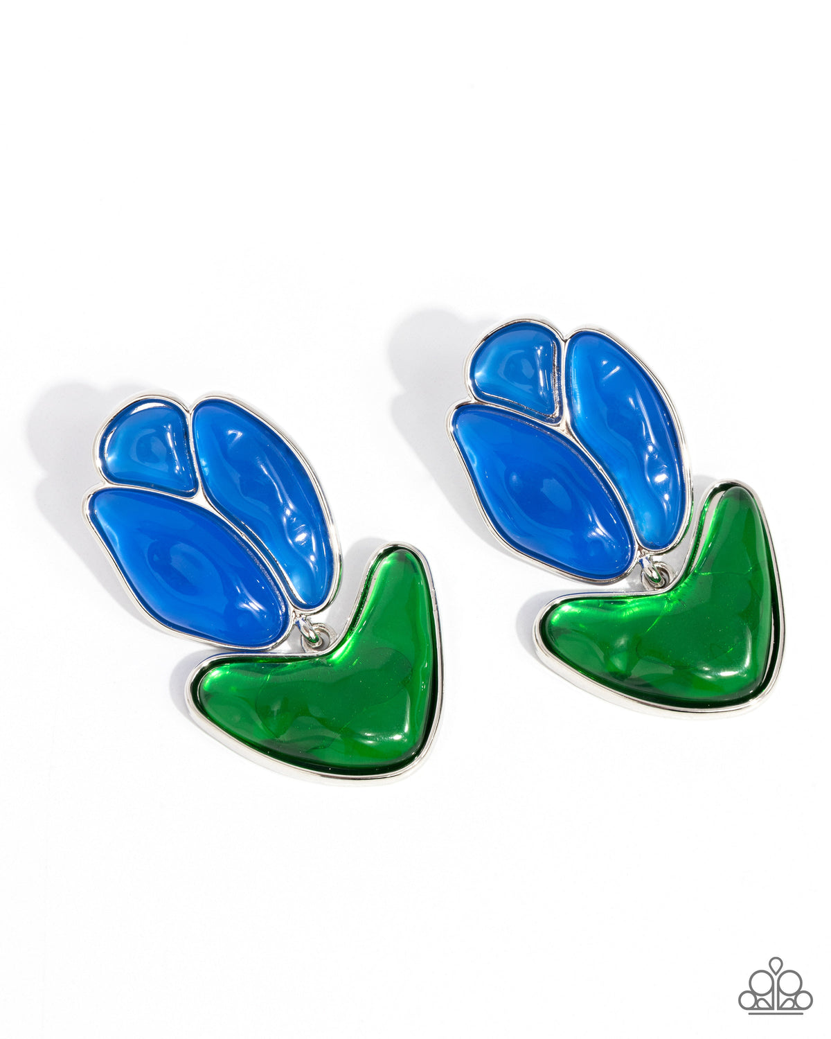 Tulip Triumph - Blue Earrings | Paparazzi Accessories