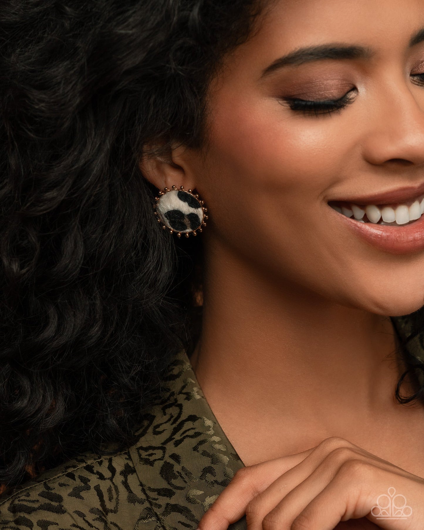 Cowhide Couture - Brown Animal Print Earrings