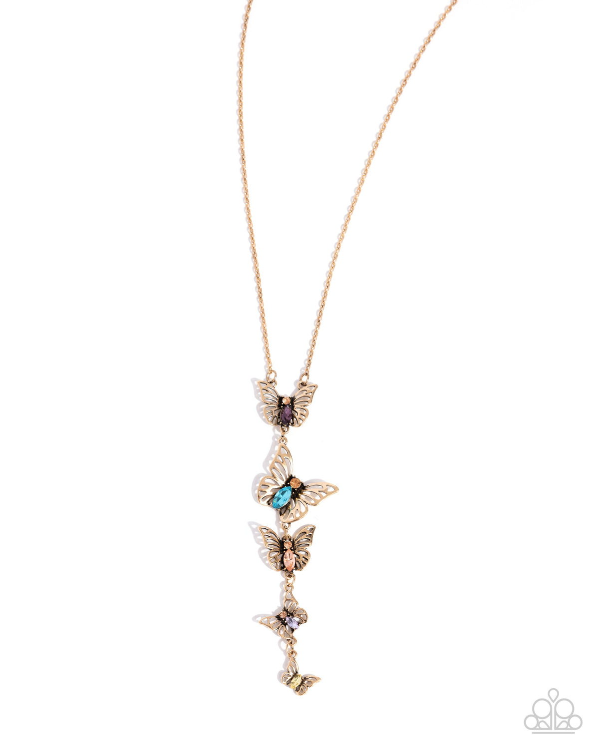 Aerial Addition Necklace - Multi - Gold | Paparazzi Accessories