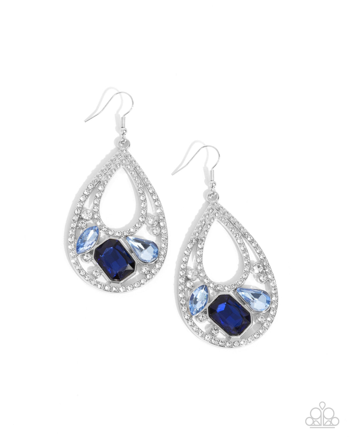 Teardrop Trifecta - Blue Earrings | Paparazzi Accessories