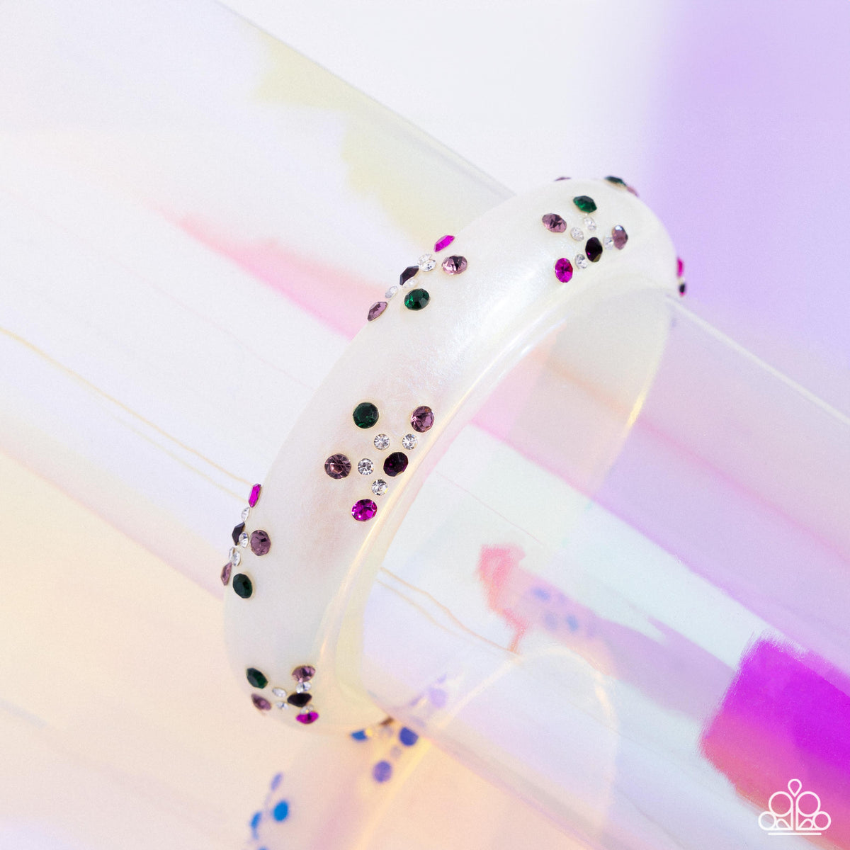 Captivating Color - Purple & White Cuff Bracelet | Paparazzi Accessories