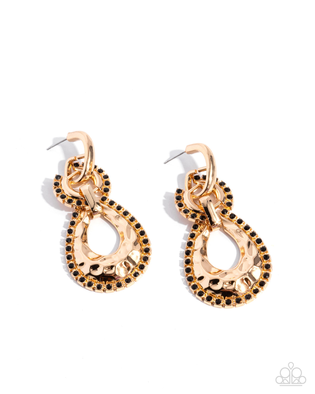 Hammered Highway - Black Earrings | Paparazzi Accessories