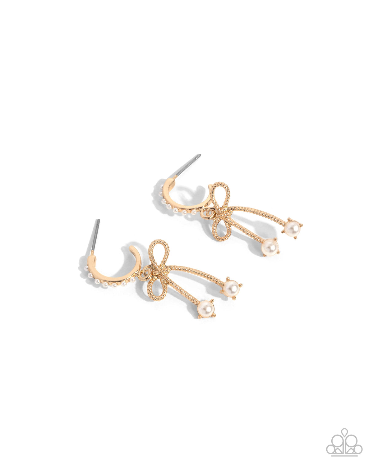 Charming Coquette - Gold Earring Earrings | Paparazzi Accessories