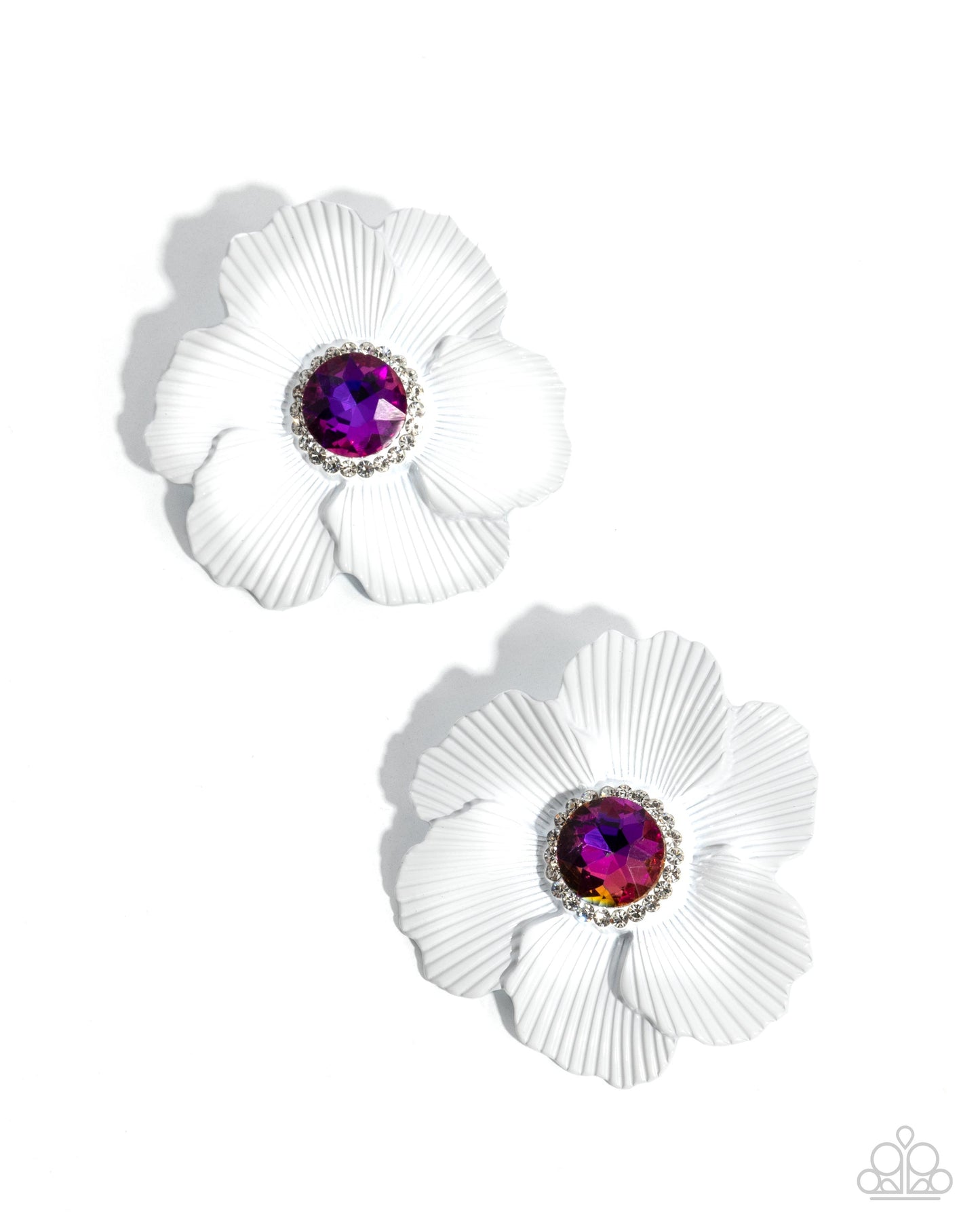 Organic Growth - White Earrings | Paparazzi Accessories