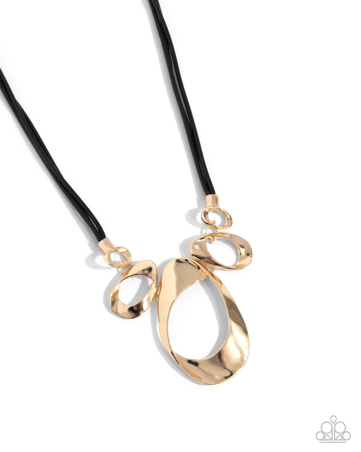 Apprehensive Accent Necklace - Gold - Black | Paparazzi Accessories