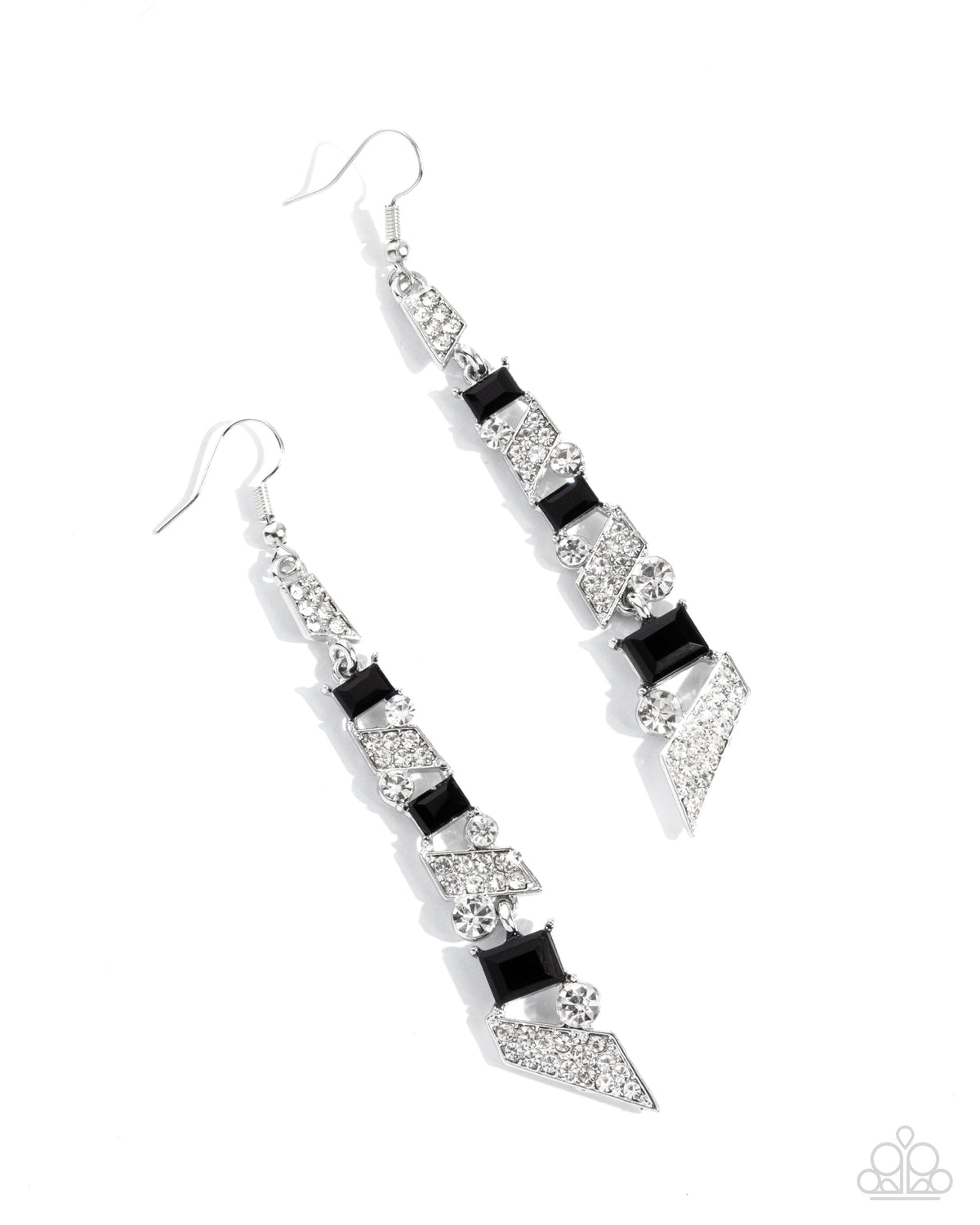 Cascading Cred Earrings - Black | Paparazzi Accessories