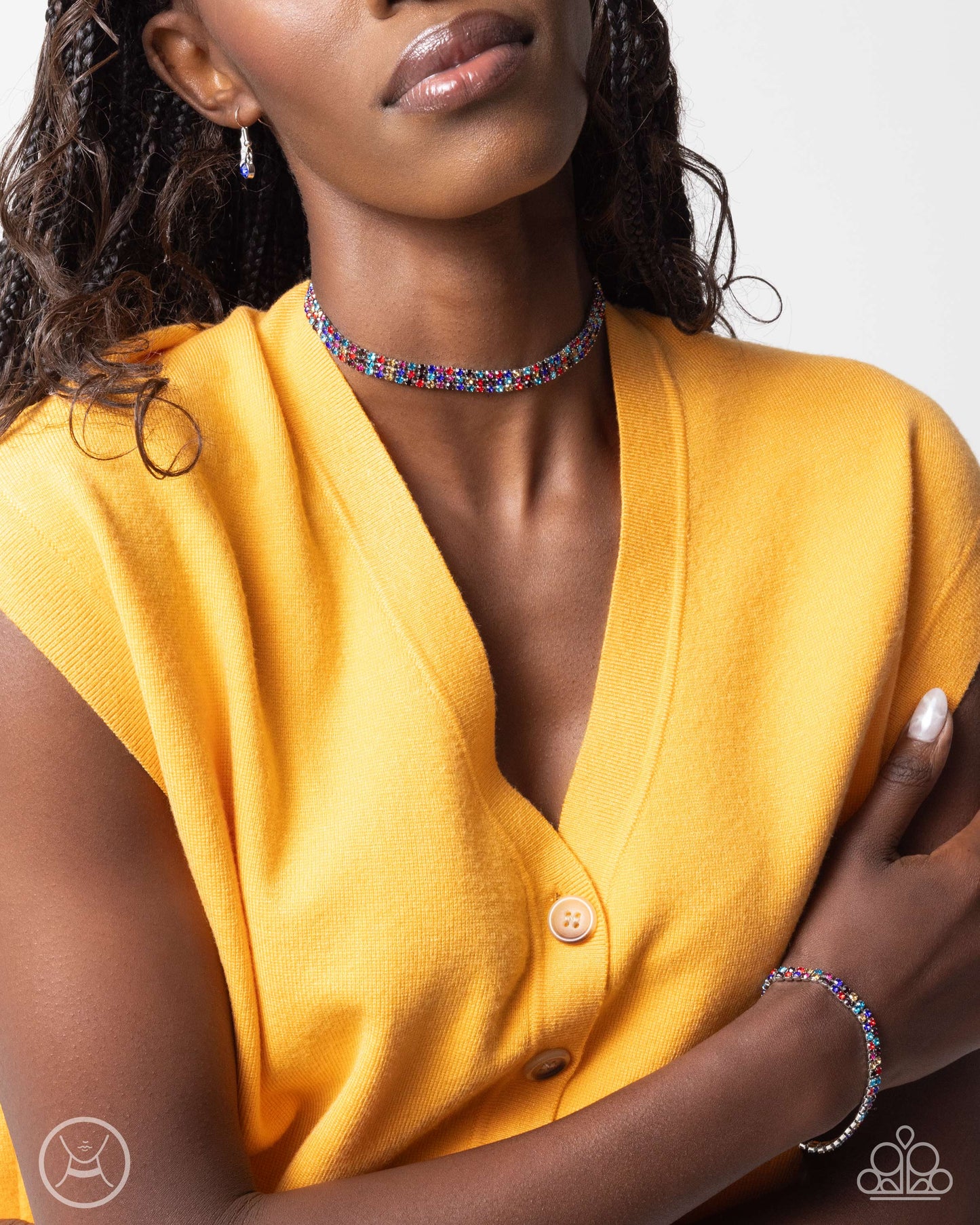 Terrific Trio - Multi Choker Necklace and Thrilling Trio - Multi Bracelet