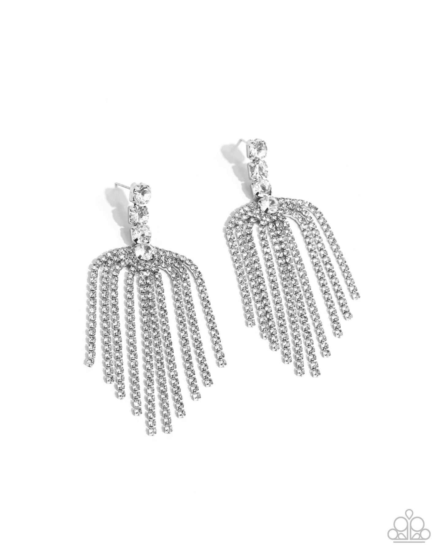 Tapered Twilight - White Earring Earrings | Paparazzi Accessories