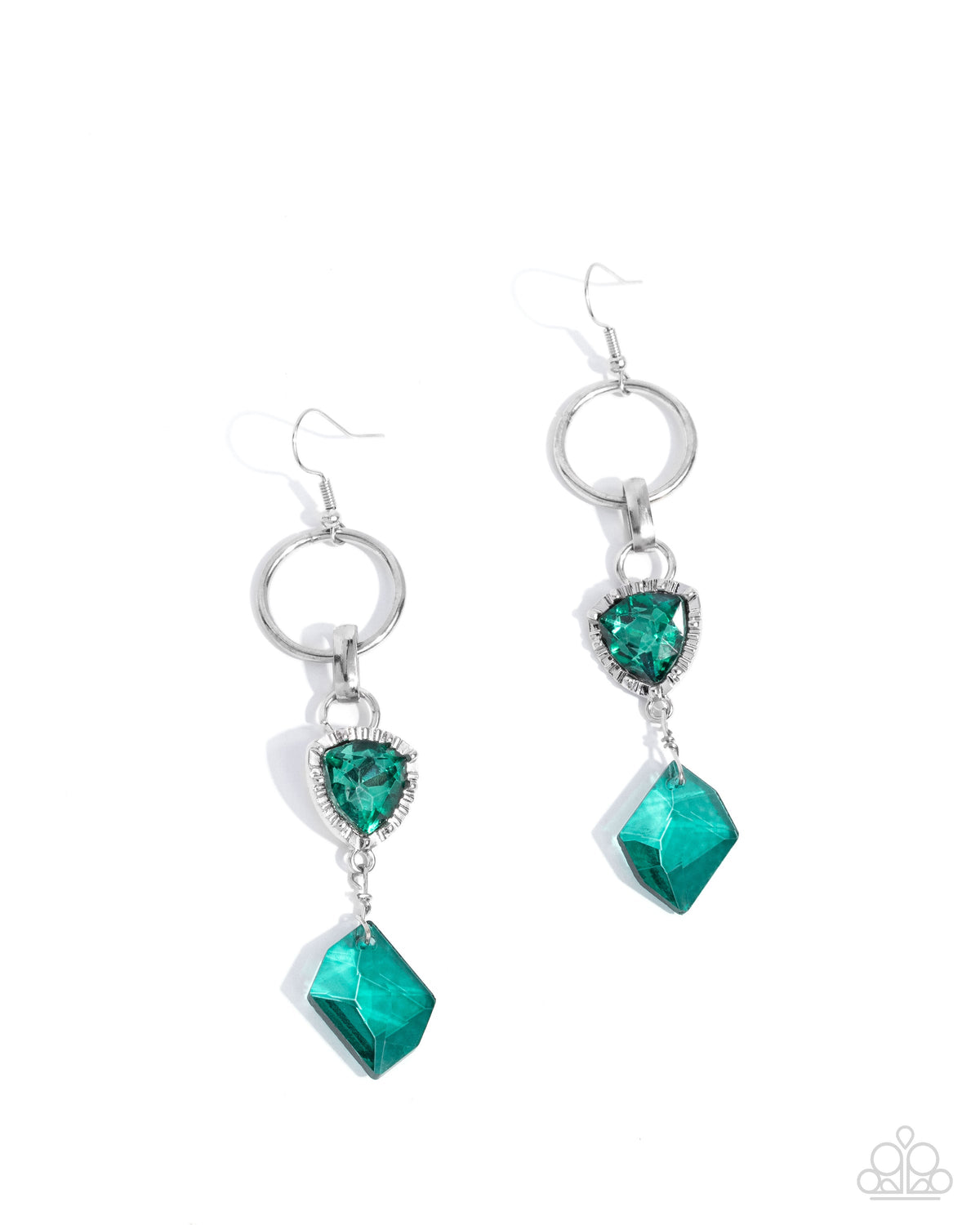 Chiseled Clarity - Green Earring Earrings | Paparazzi Accessories