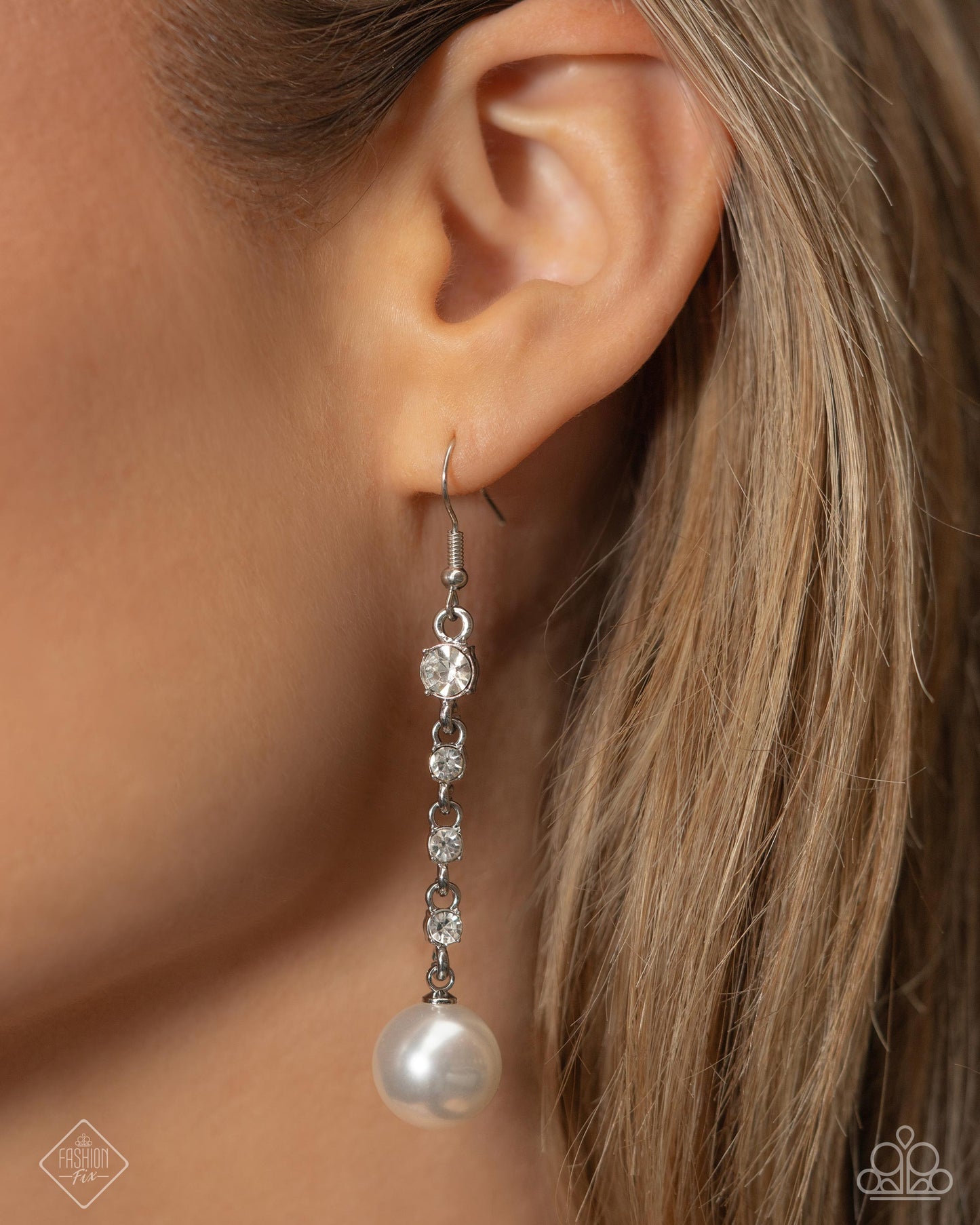 Genial Glam - White Earrings | Paparazzi Accessories