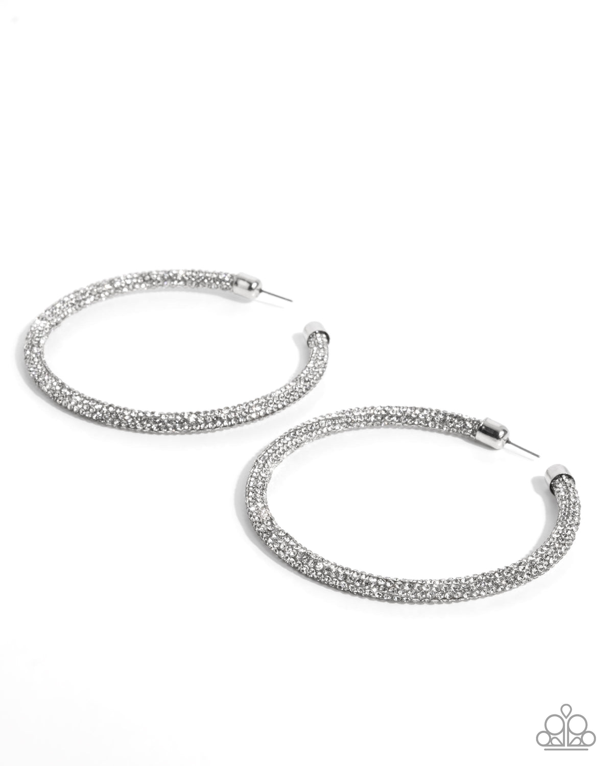 Classy Condition - White Hoop Earrings Life of the Party | Paparazzi Accessories