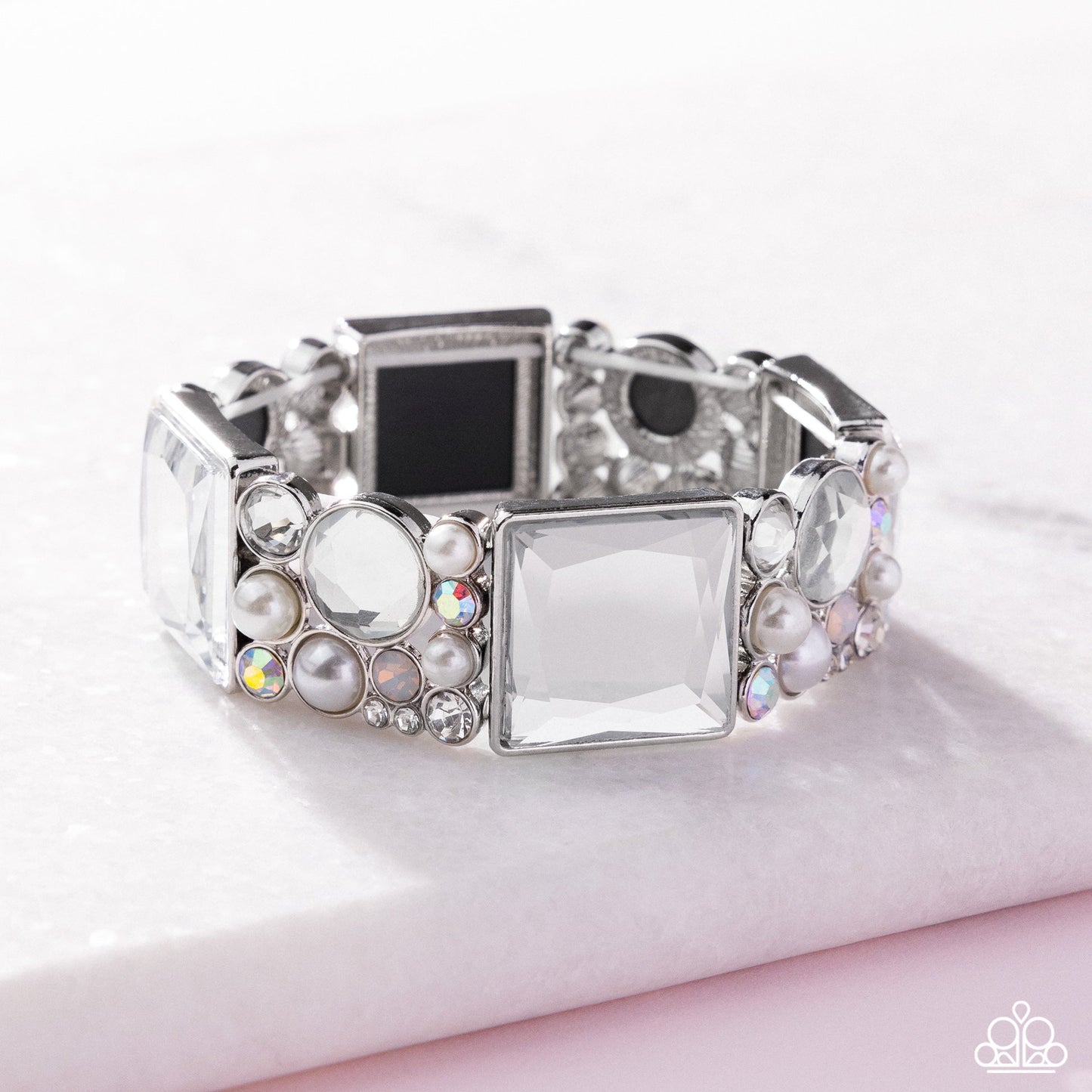 Glam to the Max - White Bracelet | Paparazzi Accessories
