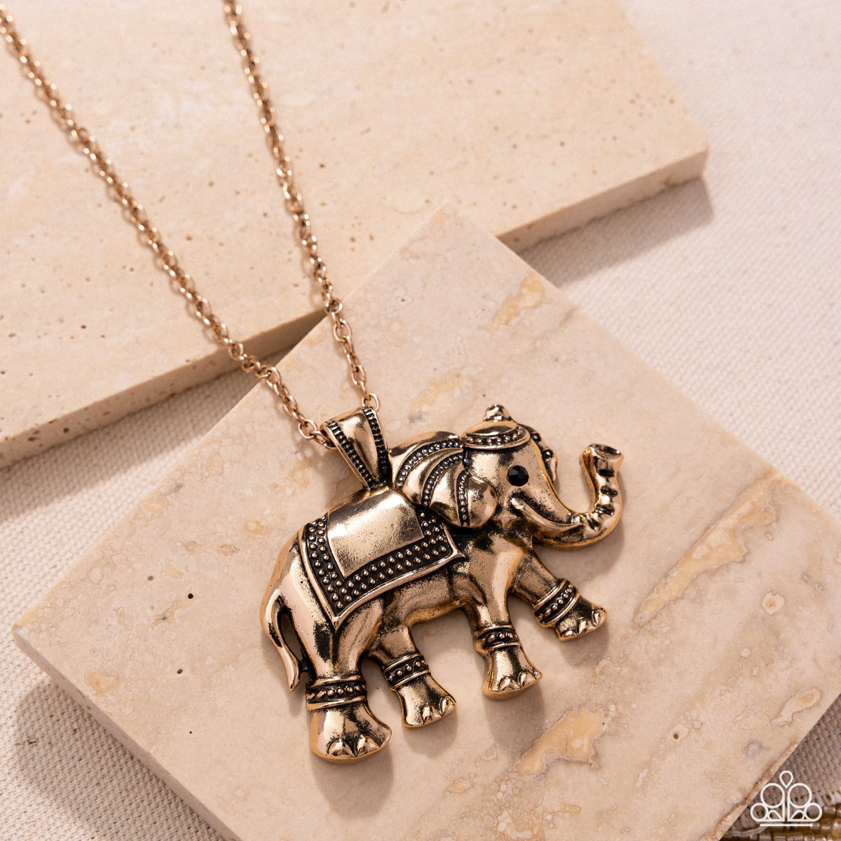 Elaborate Elephant - Gold Necklace | Paparazzi Accessories