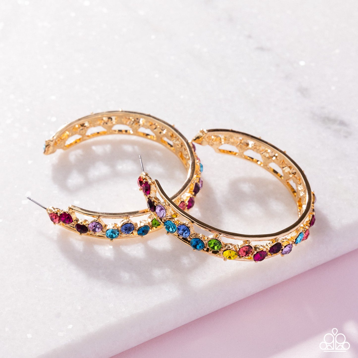 Scattered Sophistication - Multi Earrings - White | Paparazzi Accessories