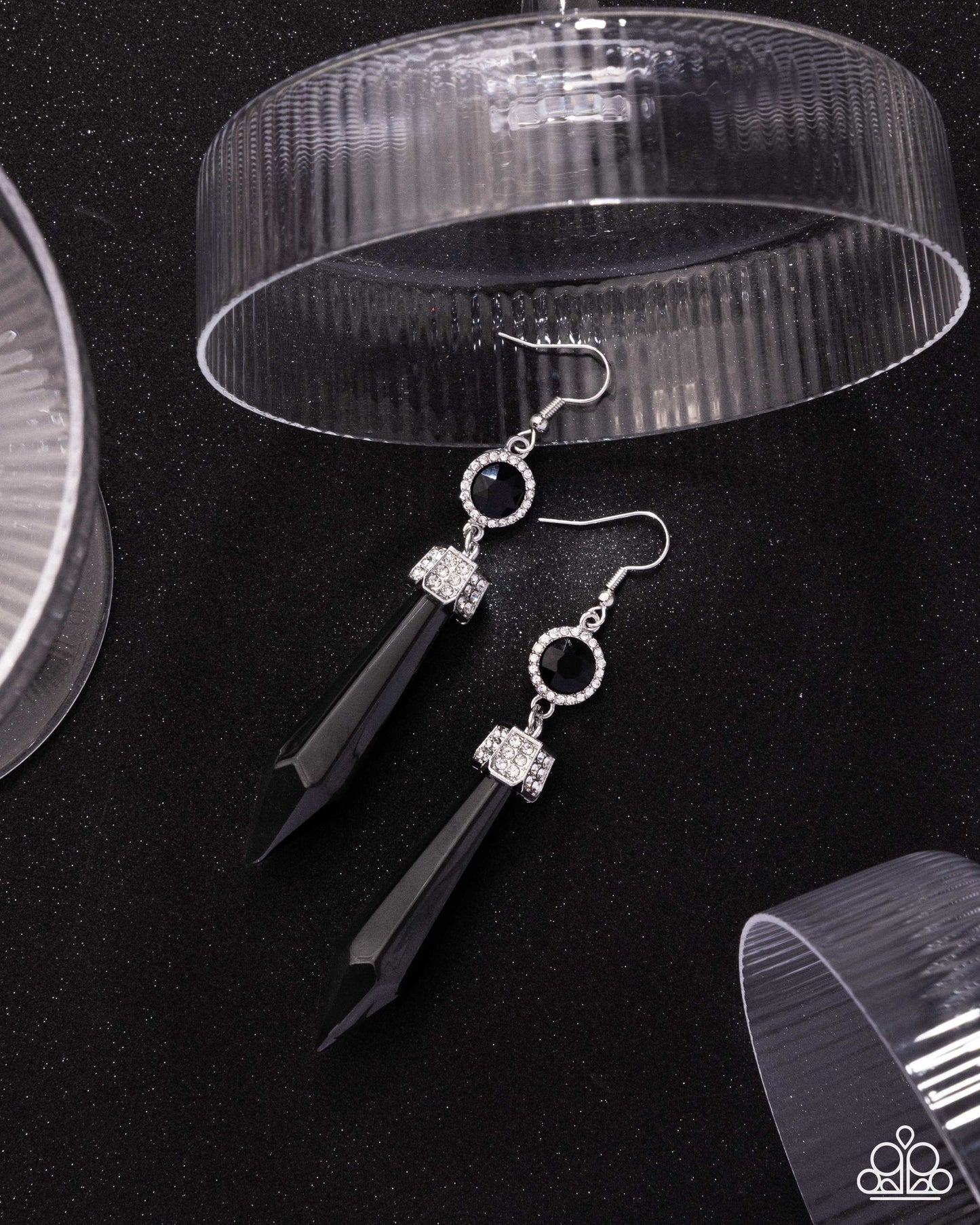 Palatial Pizzazz - Black Earrings | Paparazzi Accessories
