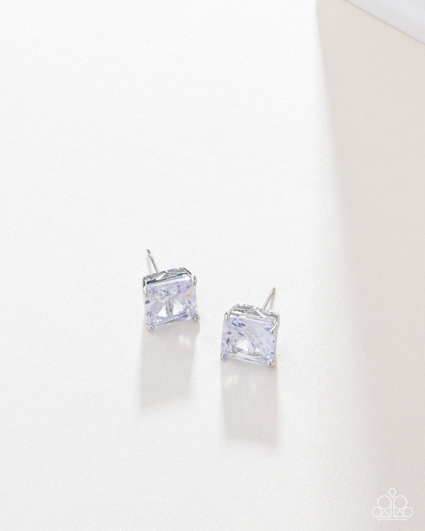 GLOW Time - White Earrings | Paparazzi Accessories