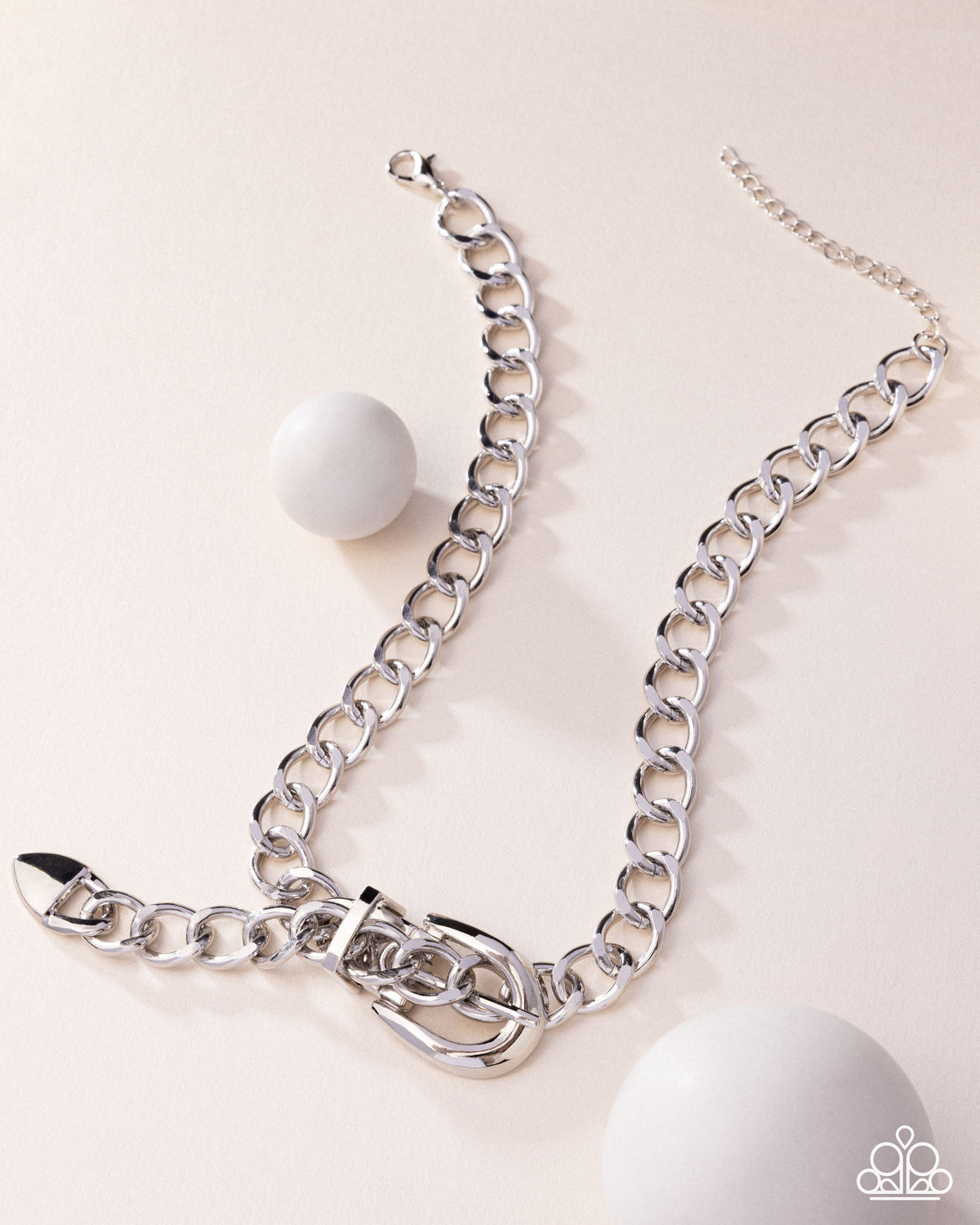 Bold Buckle - Silver Necklace | Paparazzi Accessories