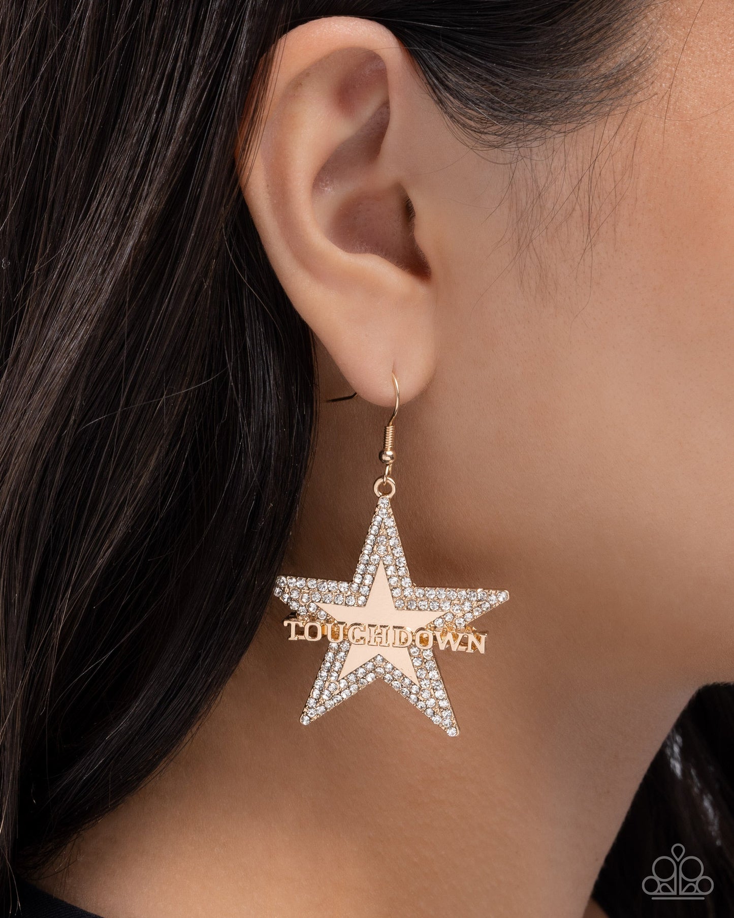 Touchdown Tribute - Gold Earrings | Paparazzi Accessories