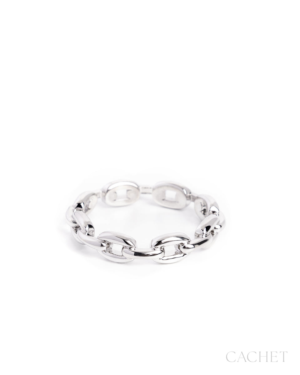 Entwined - Rhodium Plated Chain Ring