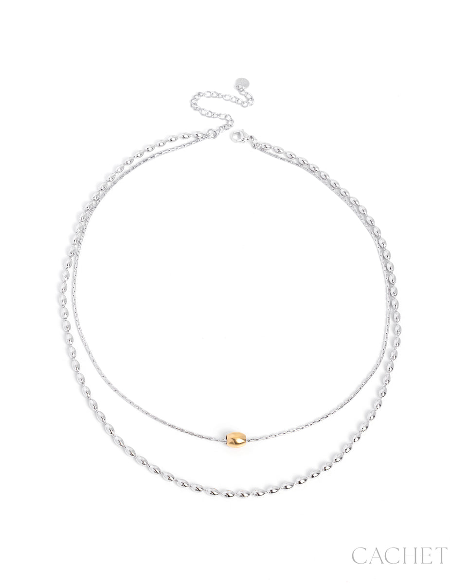 Mirel - 18K Gold/Rhodium Plated Layered Necklace