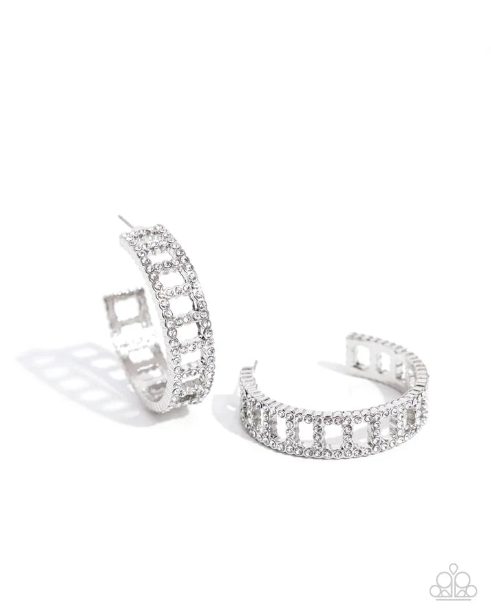 Bridging Brilliance - White Earrings