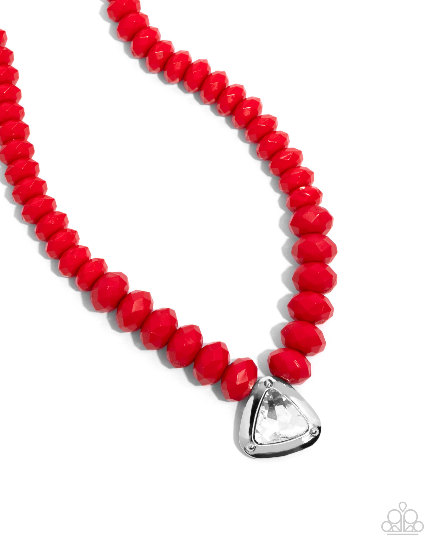 Trailblazing Triangle - Red Triangle Necklace - White | Paparazzi Accessories