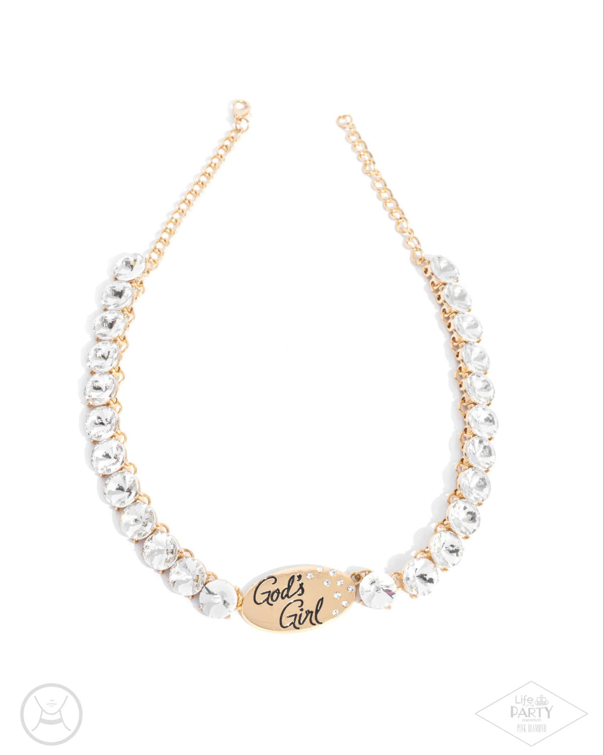 Gods Girl Necklace - Gold - White | Paparazzi Accessories