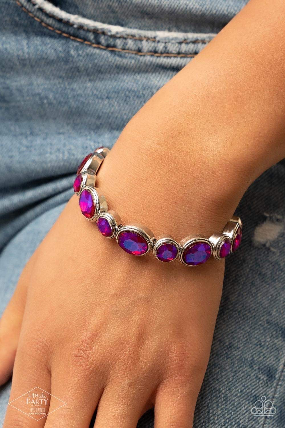 Paparazzi Still GLOWING Strong: Pink Bracelet - Pink Diamond Life Of The Party Exclusive - Pusher P