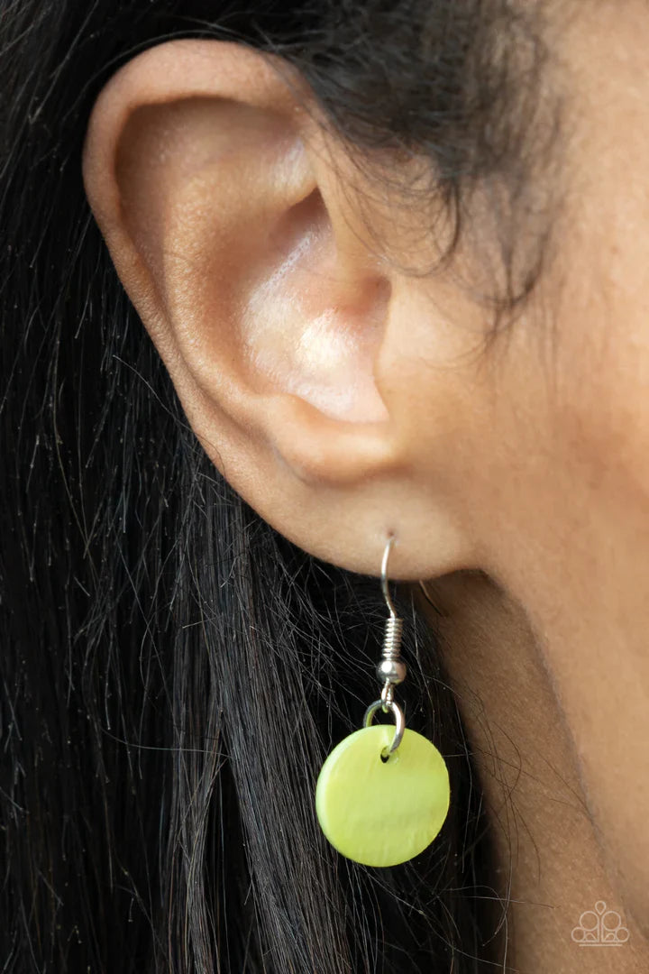 Tidal Tassels - Green Necklace - Silver | Paparazzi Accessories