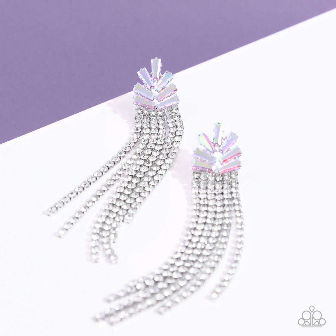 Overnight Sensation - Multi Earrings- November 2022 Life of the Party - White | Paparazzi Accessories