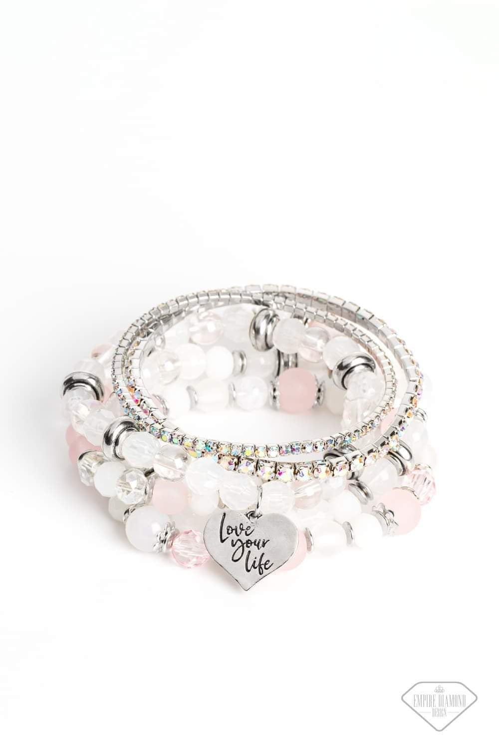 Optimistic Opulence Exclusive Empire Diamond Pink Bracelet - Silver | Paparazzi Accessories