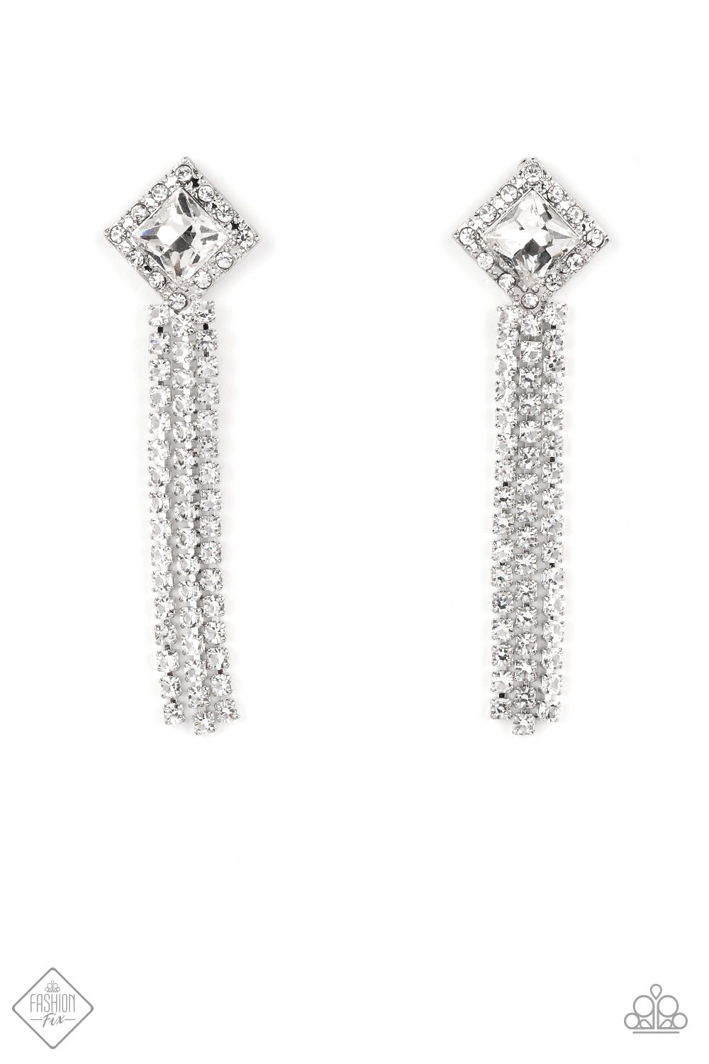 Paparazzi September 2022 Fashion Fix-Seasonal Sparkle - White Earring