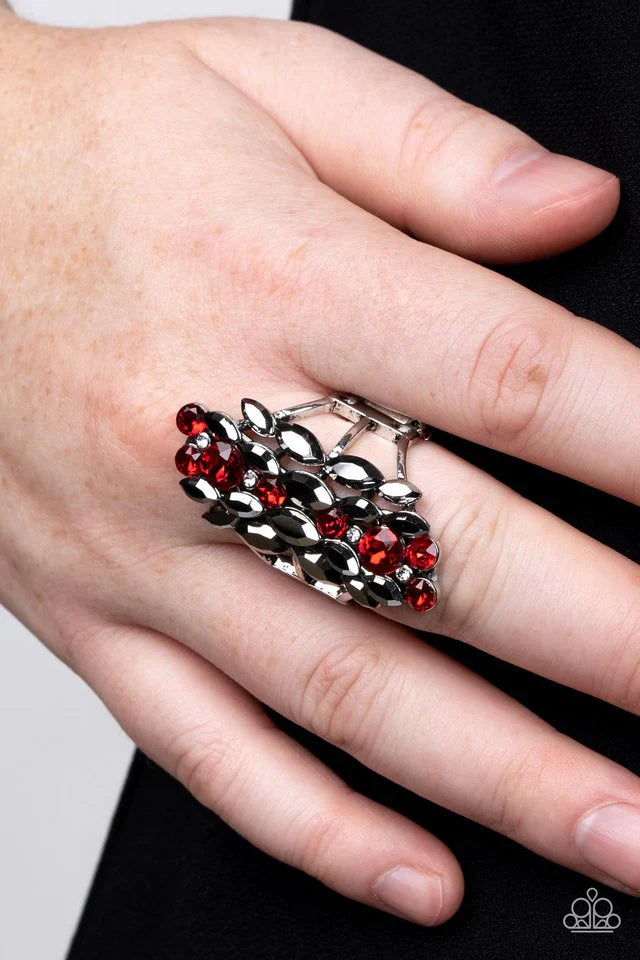 Paparazzi Smoky Smolder - Red Ring Paparazzi Jewelry Images