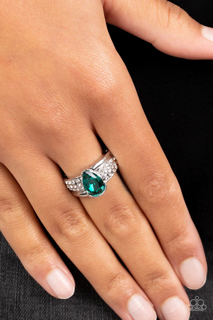 Divine Into Oblivion - Green Ring | Paparazzi Accessories