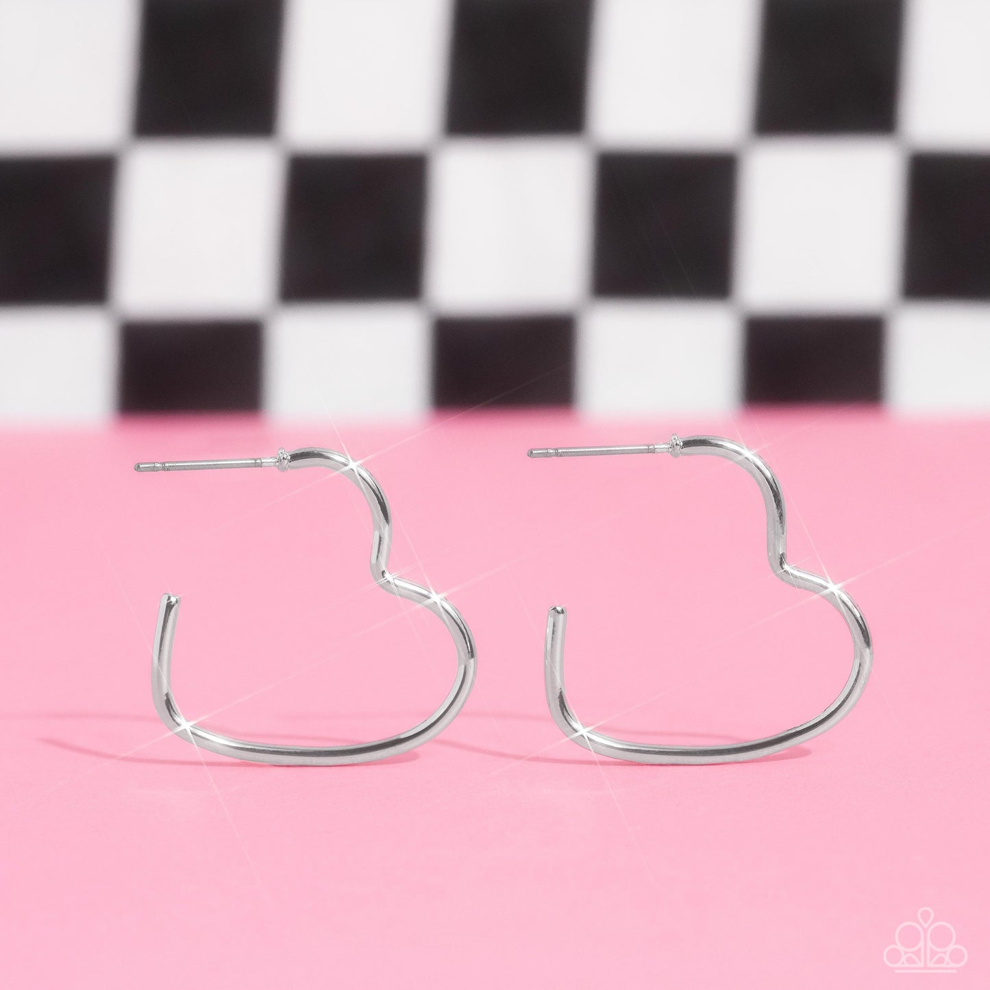 Paparazzi Burnished Beau - Silver Heart Earrings -paparazzi jewelry images