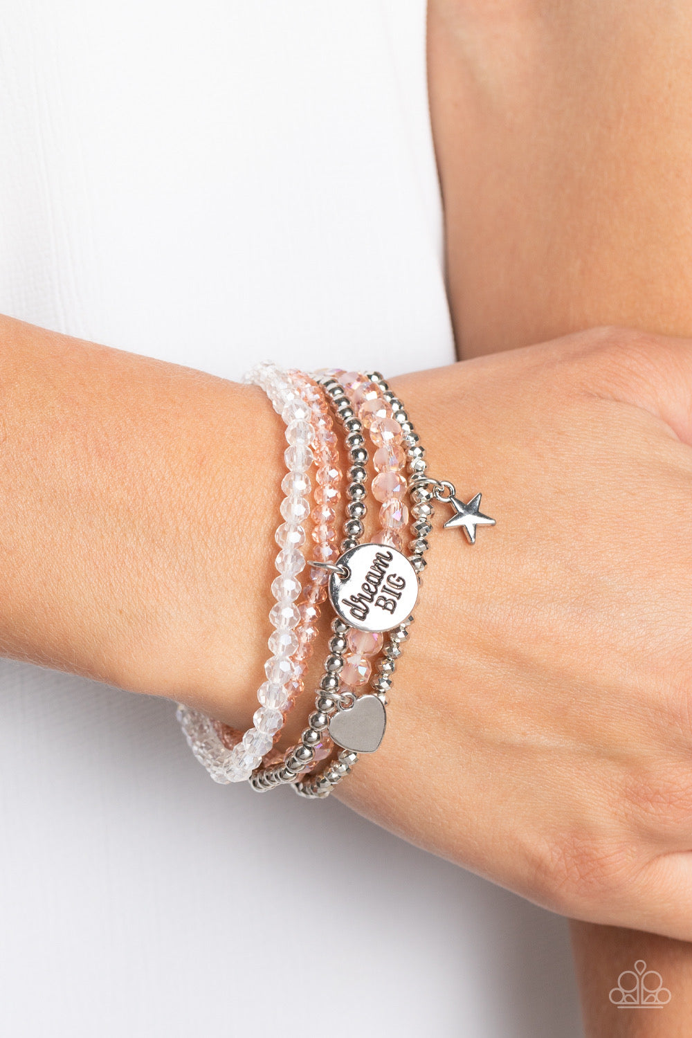 Teenage DREAMER - Orange Bracelet - White | Paparazzi Accessories